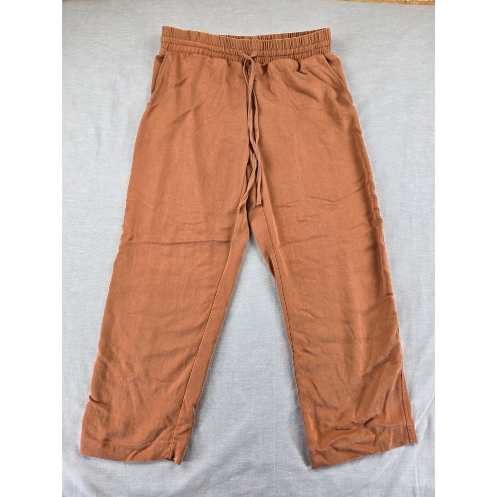 HM Rust Brown Lyocell Wide Leg Drawstring Pants Size M 0994880 5